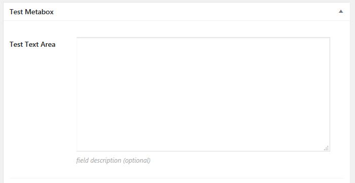 Screenshot of text area CMB field type